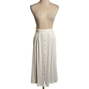 Vintage Norton McNaughton Cream Button Front Maxi Skirt